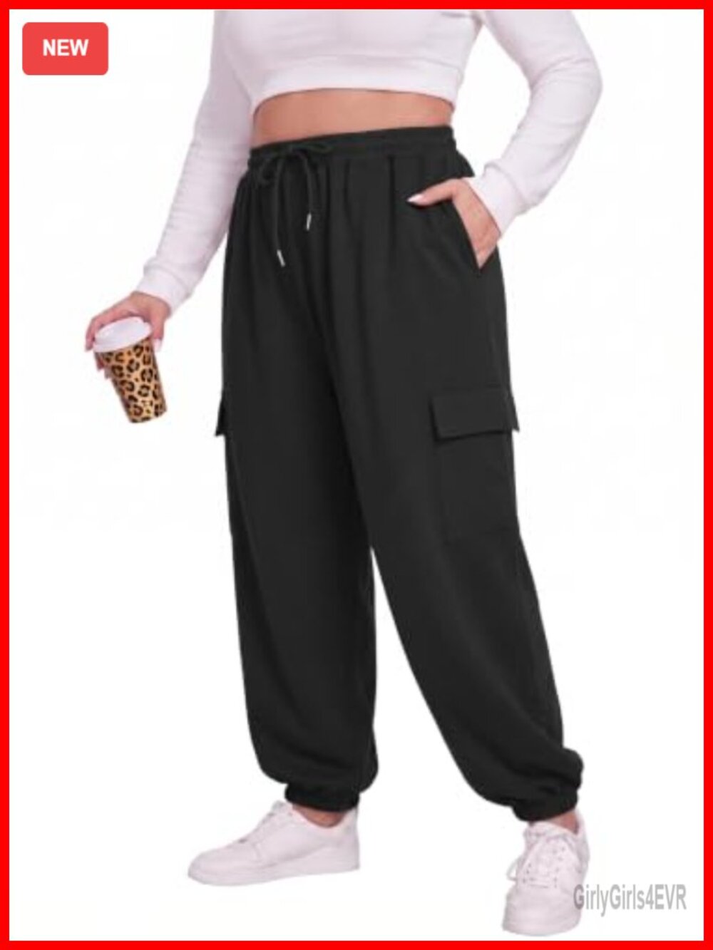 Plus Size Cargo Joggers Baggy Sweatpants Relaxed Fit Utility Pockets